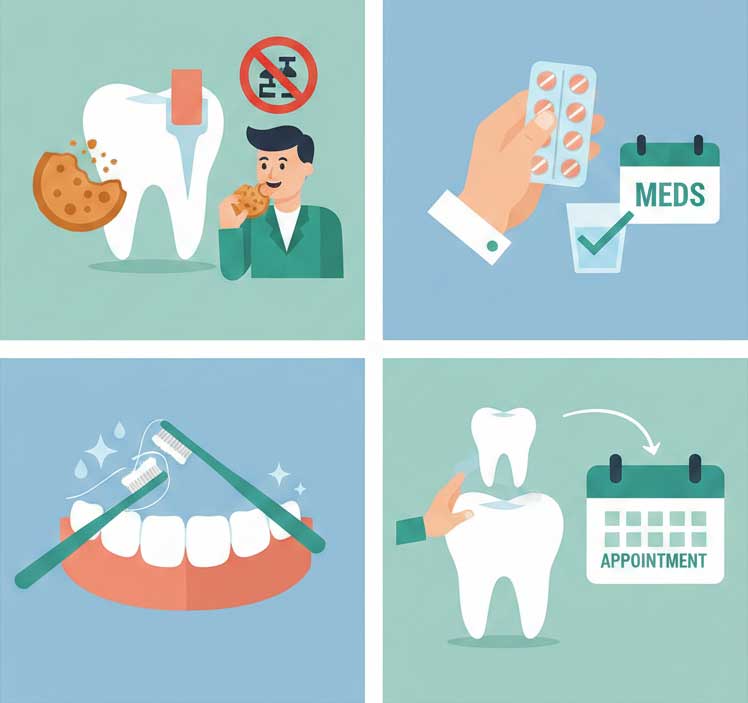 مراقبتهای پس از عصب کشی دندان